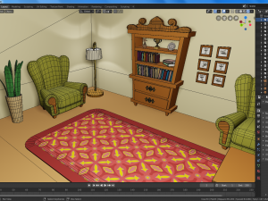 cartoon christmas living room 3D Модель