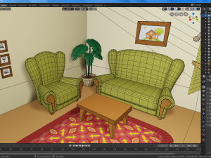 cartoon christmas living room 3D Модель