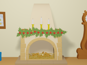 cartoon christmas living room 3D Модель