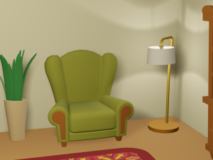 cartoon christmas living room 3D Модель