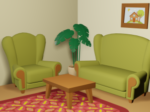 cartoon christmas living room 3D Модель