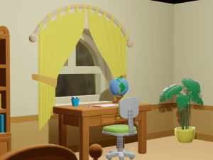 漫画の寝室 3Dモデル