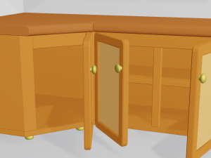 cartoon modular kitchen Model 3D
