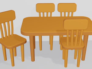 cartoon modular kitchen Model 3D