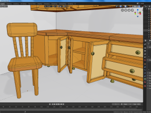 cartoon modular kitchen Model 3D
