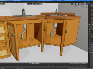 cucina modulare dei cartoni animati Modello 3D