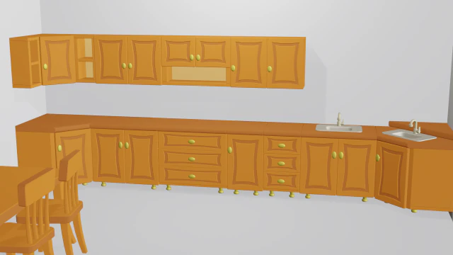 cartoon modular kitchen 2 3D Model .c4d .max .obj .3ds .fbx .stl .blend 