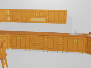 rysunkowa kuchnia modułowa 2 Model 3D