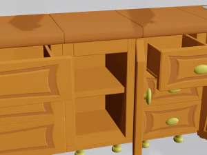 cartoon modular kitchen 2 3D Model