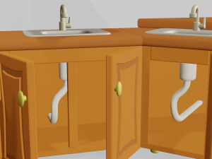 cartoon modular kitchen 2 3Dモデル