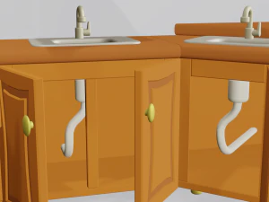 cartoon modular kitchen 2 3D Model