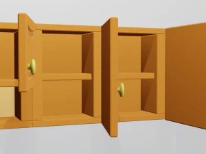 cartoon modular kitchen 2 3D Model