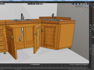 cartoon modular kitchen 2 3D Model