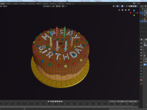 cartoon hb cake solid and sliced Modelo 3D