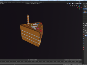 cartoon hb cake solid and sliced Modelo 3D