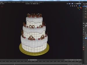 cartoon cake solid and sliced 3D Model