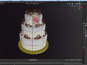 cartoon cake solid and sliced Modelo 3D