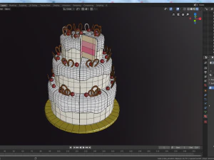 cartoon cake solid and sliced 3D Model