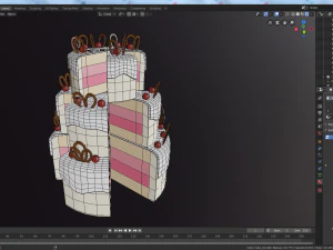 cartoon cake solid and sliced 3D Model