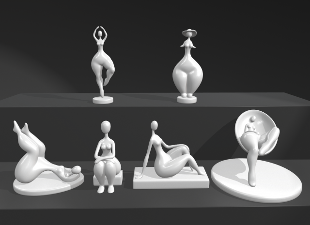 interior modern sculpture Modelo 3D .c4d .max .obj .3ds .fbx .stl .blend 