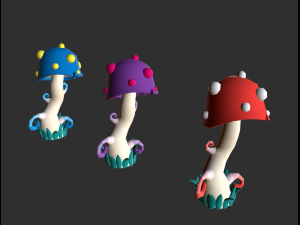 lowpoly alien plants pack 3D Model