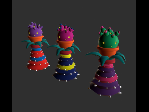 lowpoly alien plants pack 3D Model