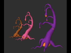 lowpoly alien plants pack 3D Model
