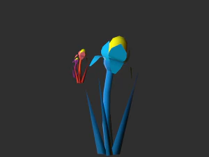 lowpoly alien plants pack 3D Model
