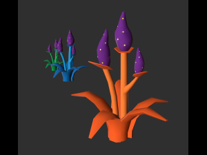 lowpoly alien plants pack 3D Model
