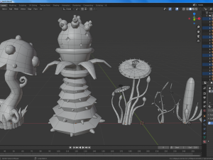 lowpoly alien plants pack 3D Model