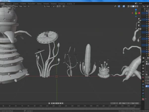 lowpoly alien plants pack 3D Model