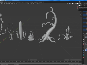 lowpoly alien plants pack 3D Model