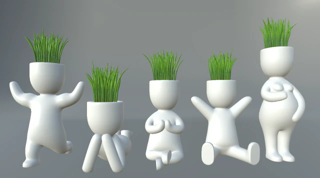 plants in decorative pots 3D Model .c4d .max .obj .3ds .fbx .stl .blend 