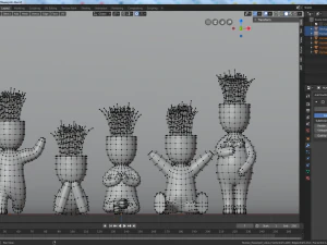 plants in decorative pots 3D Model