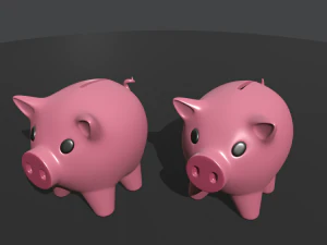 babi kotak uang Model 3D