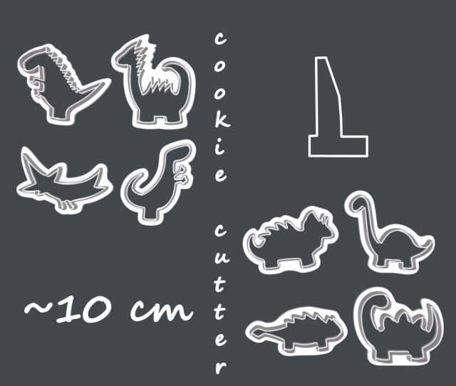 dinosaurs set of cookie-cutter 3D-Druckmodell .c4d .max .obj .3ds .fbx .stl .blend 