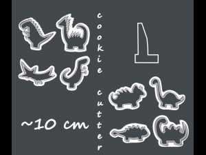 dinosaurs set of cookie-cutter 3D Принт Модель