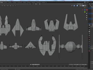 cartoon low poly sci-fi ships 3D Model