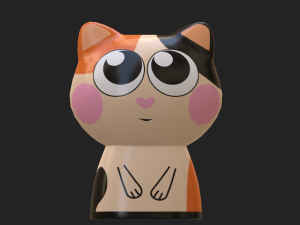 statuettes of cute cats Modello 3D
