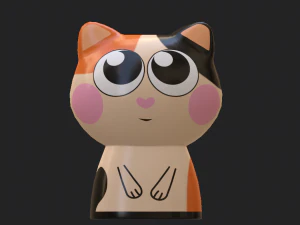 statuettes of cute cats 3D Model