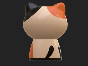 statuettes of cute cats 3D Model