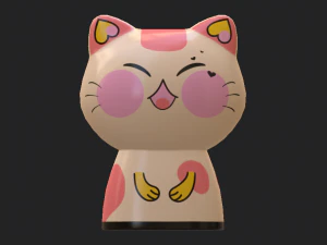 statuettes of cute cats 3D Model