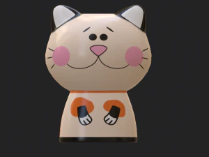 statuettes of cute cats 3D Model