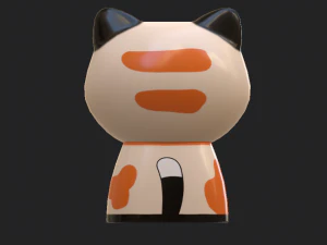 statuettes of cute cats 3D Model