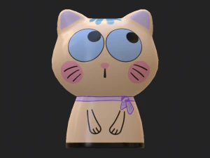 statuettes of cute cats 3D Model