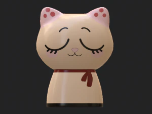 statuettes of cute cats 3D Model