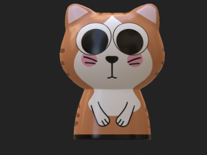 statuettes of cute cats Modello 3D