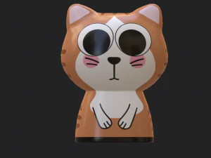 statuettes of cute cats 3D Model