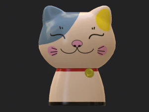 statuettes of cute cats 3D Model