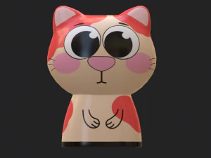 statuettes of cute cats 3D Model